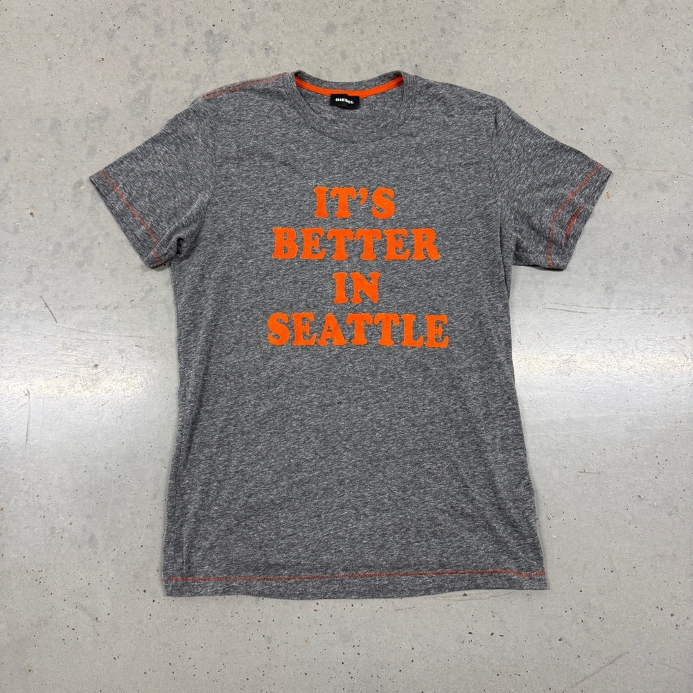 Diesel “It’s Better in Seattle” Gray and Orange T-Shirt